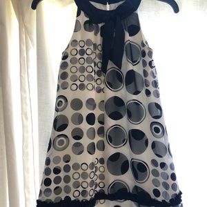 Black and white polka dotted kids dress